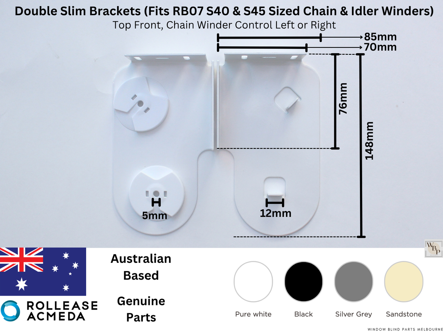Genuine Acmeda Double Bracket Set Slim Design - Top Front RB07/08