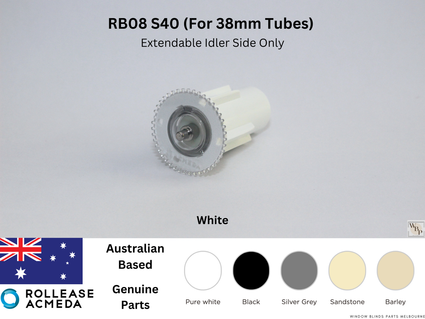 Genuine Acmeda RB08 S40 (For 38mm Tubes) Idler Pin Extendable