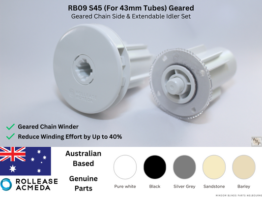 Genuine Acmeda RB09 S45 (For 43mm Tubes) Geared Side Chain Winder Control Set