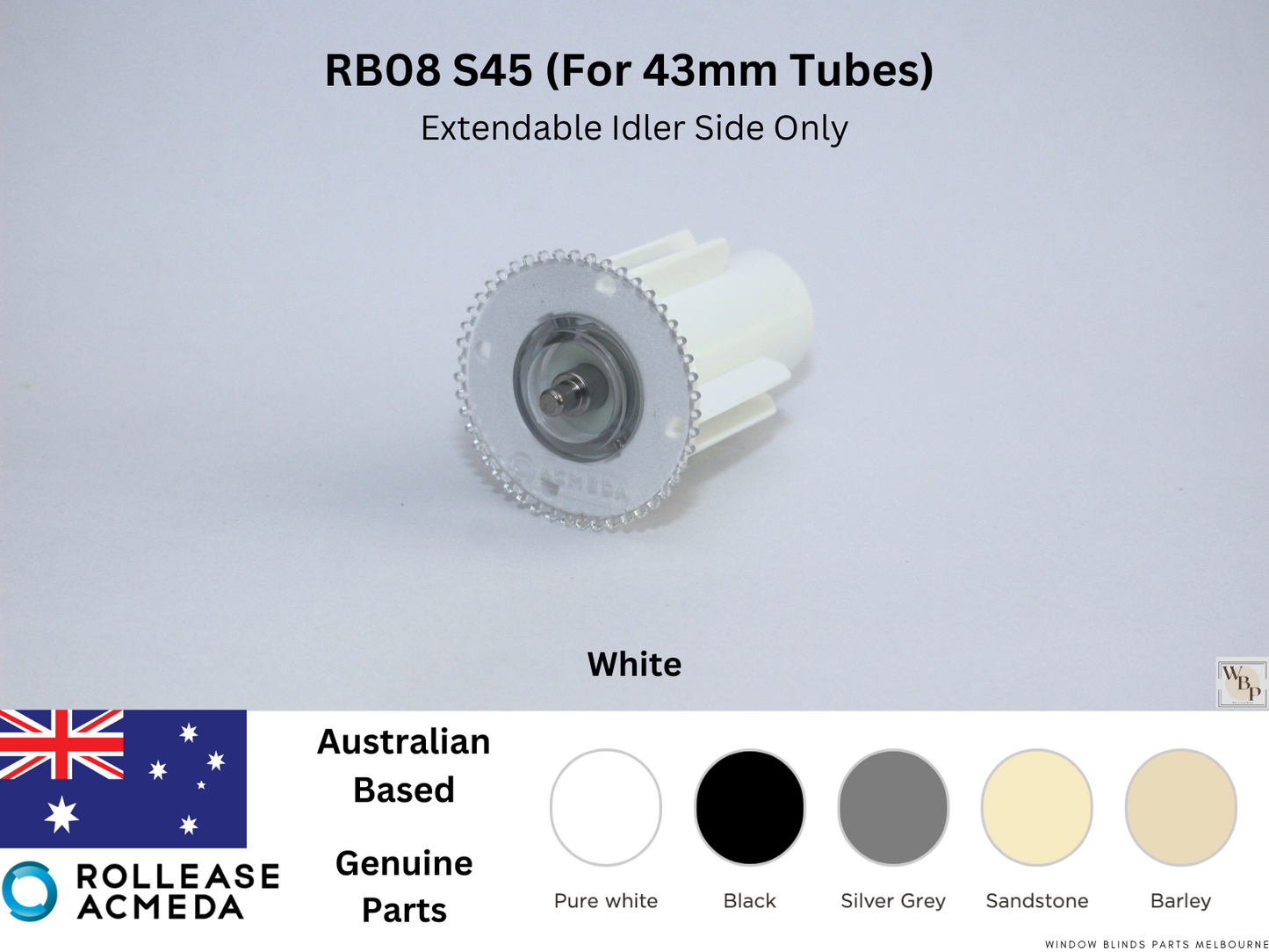 Genuine Acmeda RB08 S45 (For 43mm Tubes) Idler Pin Extendable