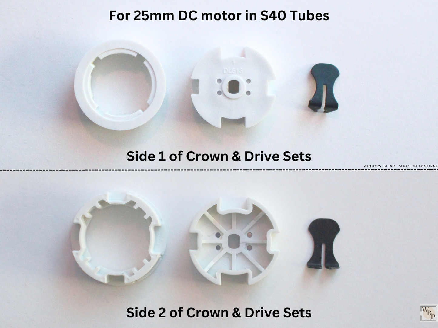 Genuine Acmeda Crown & Drive Set For 1.1Nm S40 (38mm Tubes) Battery Blind Motors
