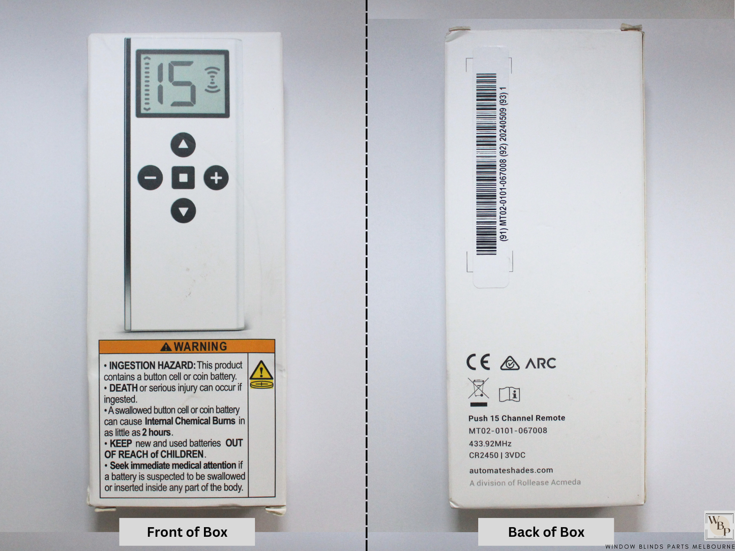 Genuine Acmeda 15 Channel Remote Control For Automate Motor Roller Blinds - NEW