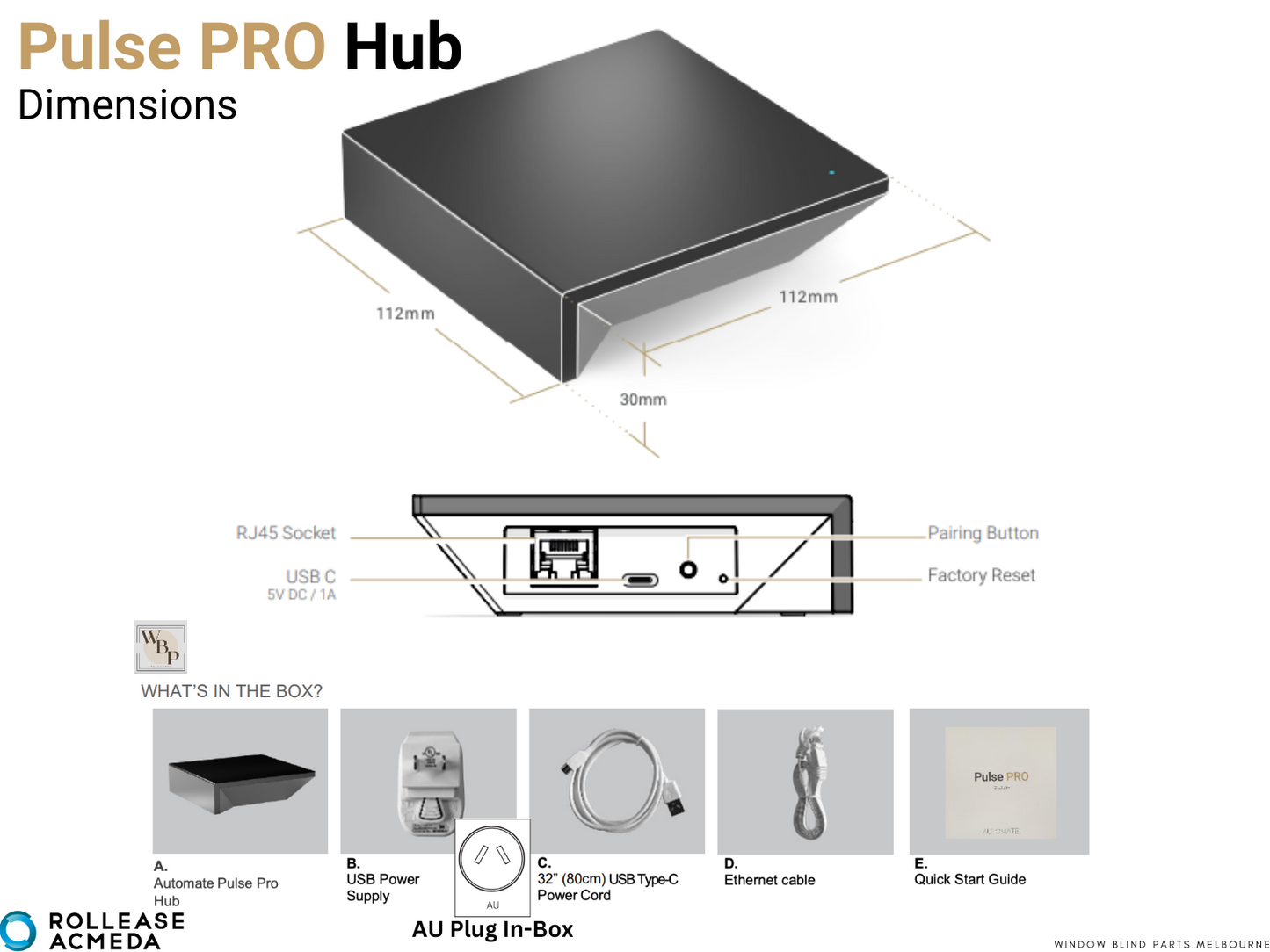 Genuine Acmeda Automate Pulse PRO Hub (For Acmeda Motors) - NEW Model MAY 2025
