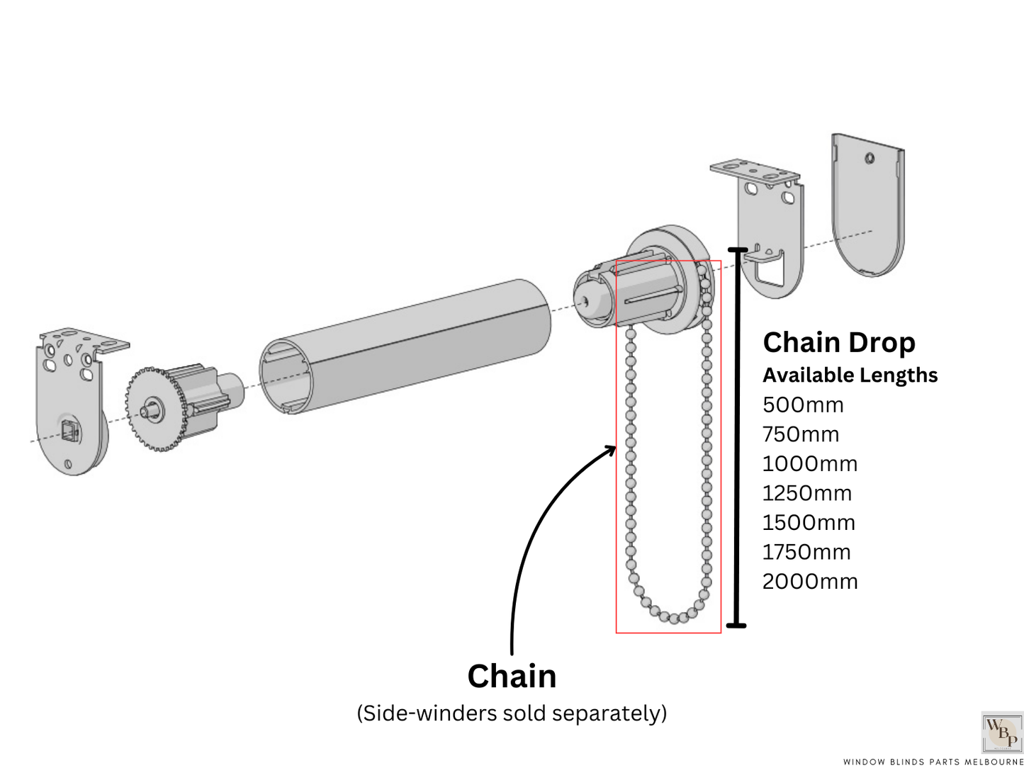 Roller Blind Chain Stainless Steel Pre Looped, No Joiners Required!