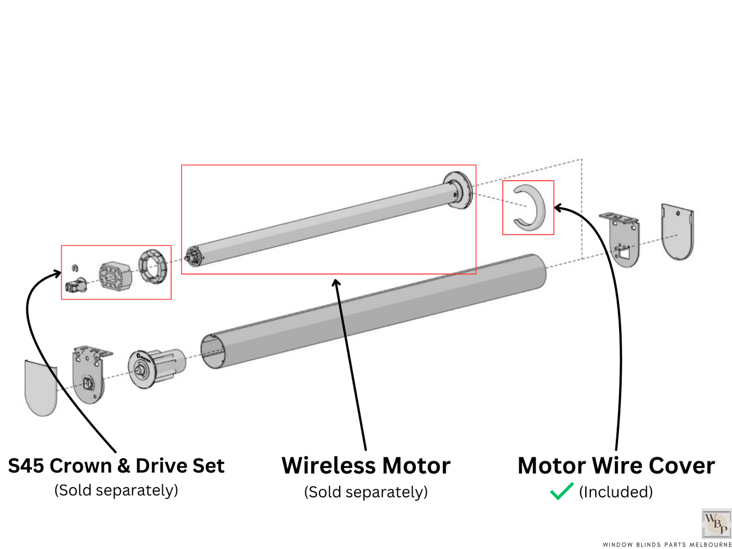 Genuine Acmeda Motor Wire Cover for Automate Li-ion Battery Roller Blind Motors