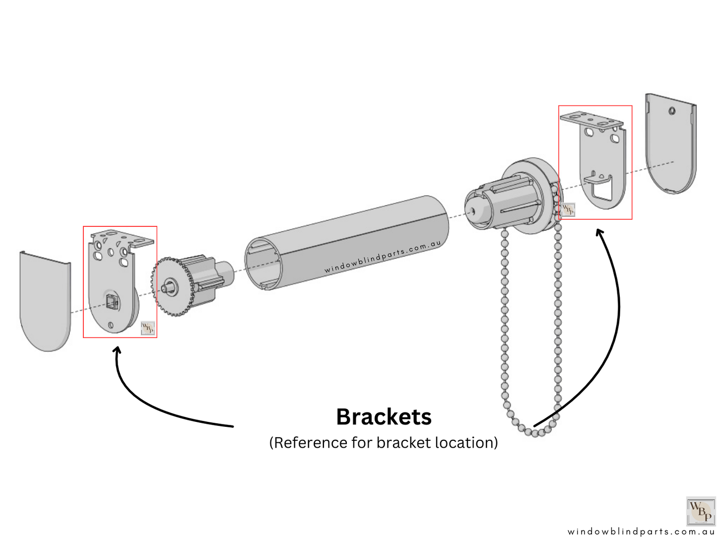 Genuine Acmeda RB08 S35 Roller Blinds Bracket Set - LX model