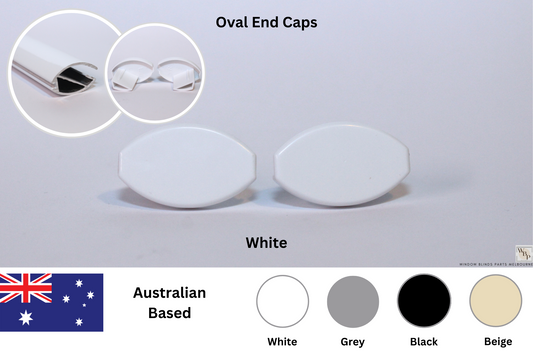Roller Blind Oval Shape Bottom Rail End Caps Set & Single Sides