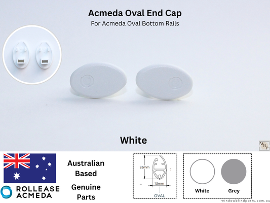 Roller Blind Acmeda Oval Bottom Rail End Caps
