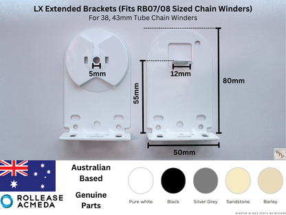 Genuine Acmeda RB08 & RB07 Roller Blinds Brackets, LX Extended Model