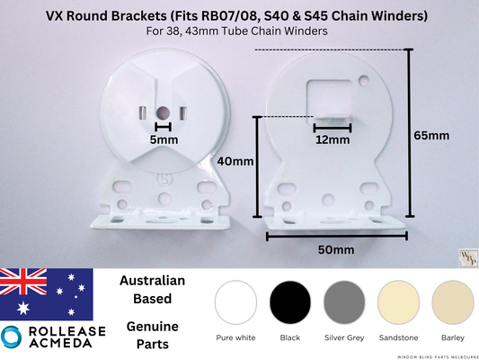 Genuine Acmeda RB08 & RB07 Roller Blinds Brackets, VX Round Model
