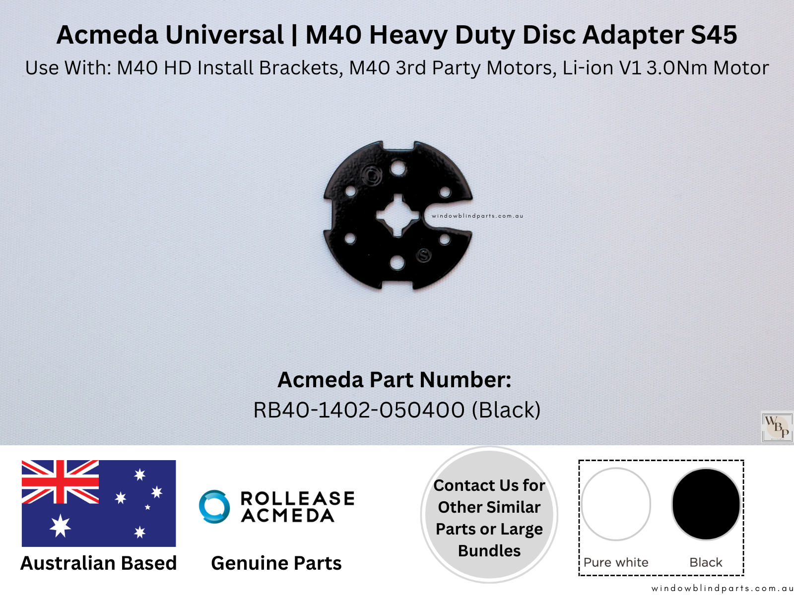 Genuine Acmeda Universal M40 Heavy Duty (H/D) Disc Adapter S45 ...