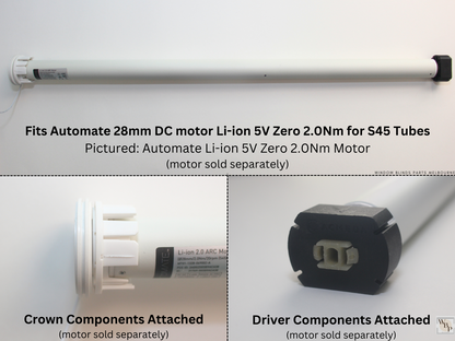 Genuine Acmeda Crown & Drive Set For 2.0Nm S45 (43mm Tubes) Battery Blind Motors