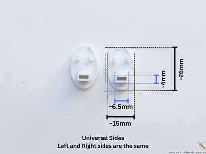 Roller Blind Acmeda Oval Bottom Rail End Caps