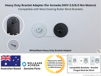 Genuine Acmeda Heavy Duty Bracket Adapters for 240V 3.0/6.0Nm Wired Motors - Roller Blinds