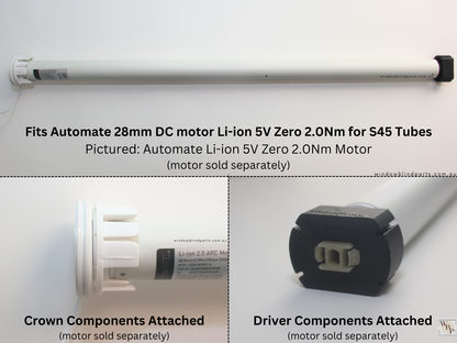 Genuine Acmeda Crown & Drive Set For 2.0Nm S45 (43mm Tubes) Battery Blind Motors