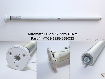 Acmeda Wireless 5V Re-Chargeable 1.1Nm 25mm Motor with Adapters for Roller Blinds