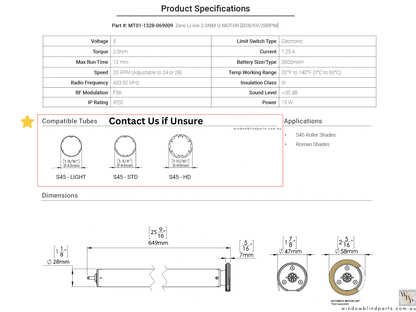 Acmeda Wireless 5V Re-Chargeable Motors 2.0Nm with Adapters for Roller Blinds