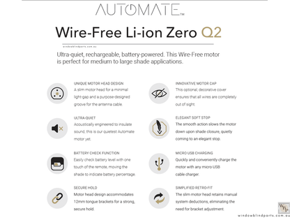 Acmeda Wireless 5V Re-Chargeable Motors 2.0Nm with Adapters for Roller Blinds