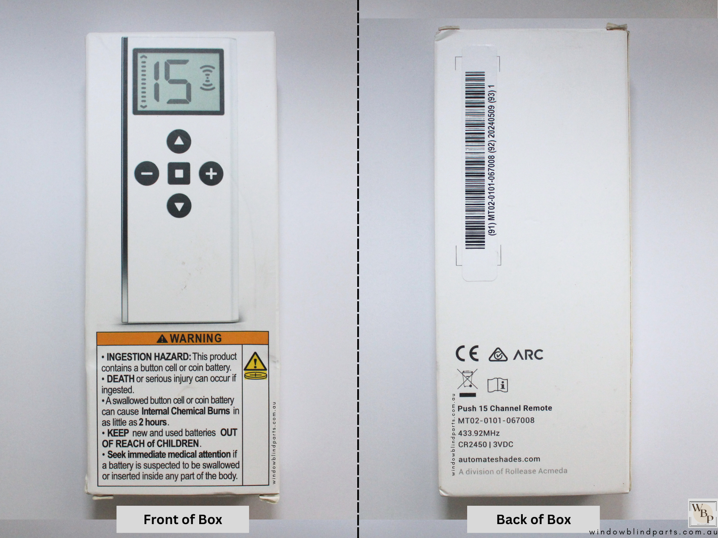 Genuine Acmeda 15 Channel Remote Control For Automate Motor Roller Blinds - NEW