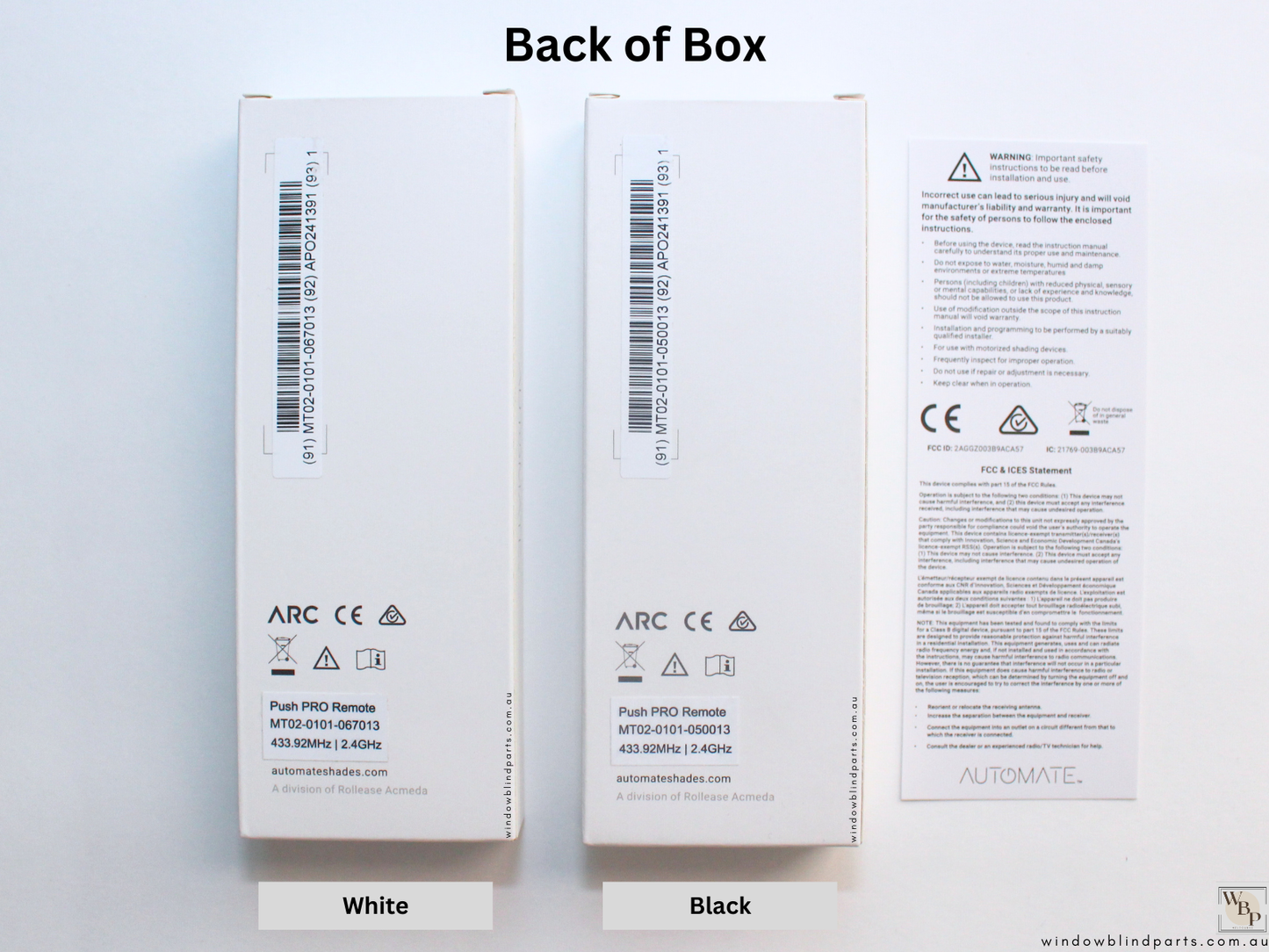 Genuine Acmeda Push PRO Remote Control For Automate Motor Roller Blinds - NEW