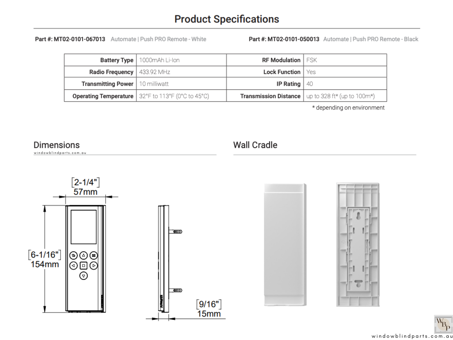 Genuine Acmeda Push PRO Remote Control For Automate Motor Roller Blinds - NEW