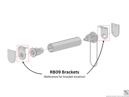 Genuine Acmeda RB09 Roller Blinds Bracket Set - LX model