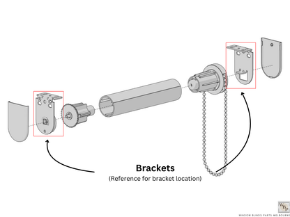 Genuine Acmeda RB08 & RB07 Roller Blinds Brackets, VX Round Model