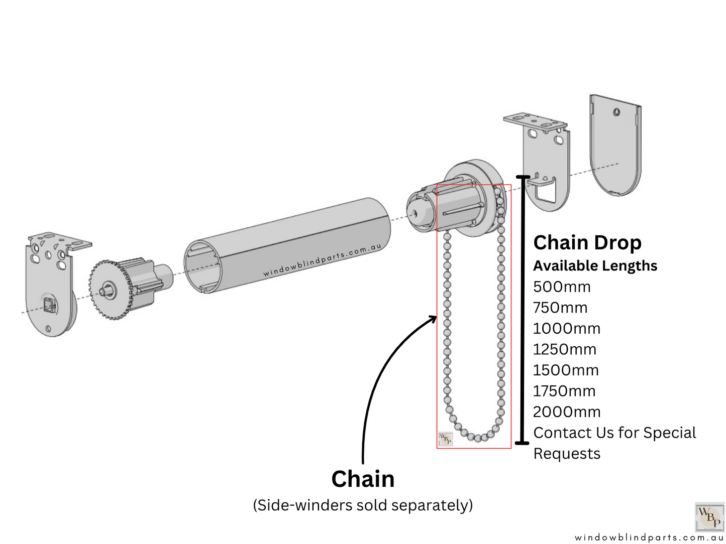 Roller Blind Chain Stainless Steel Pre Looped, No Joiners Required!