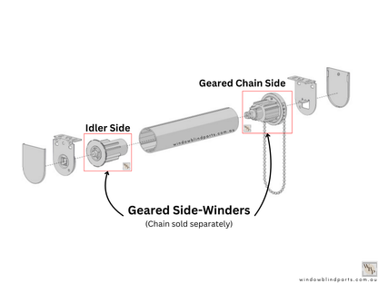 Genuine Acmeda RB09 S45 (For 43mm Tubes) Geared Side Chain Winder Control Set
