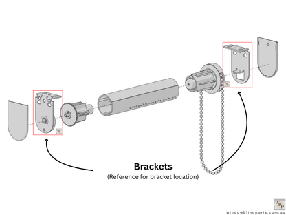 Genuine Acmeda RB08 & RB07 Roller Blinds Brackets, VX Round Model