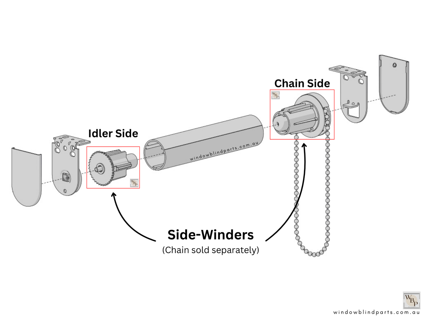 Genuine Acmeda RB08 S45 (For 43mm Tubes) Side Chain Winder Control Ext ...