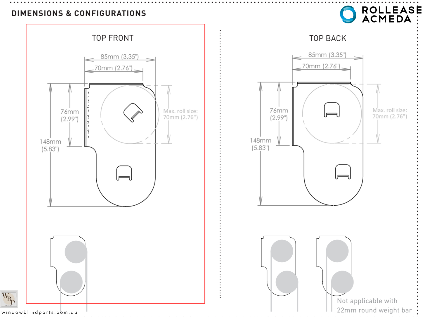 Genuine Acmeda Double Bracket Set Slim Design - Top Front RB07/08