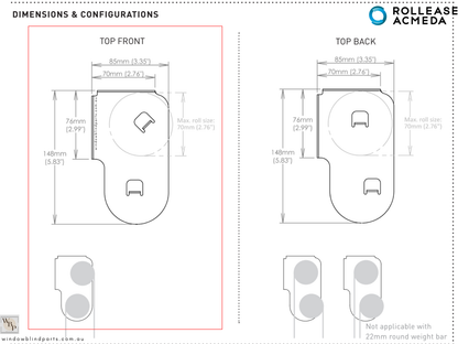 Genuine Acmeda Double Bracket Set Slim Design - Top Front RB07/08