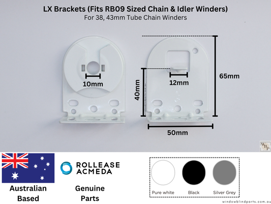 Genuine Acmeda RB09 Roller Blinds Bracket Set - LX model