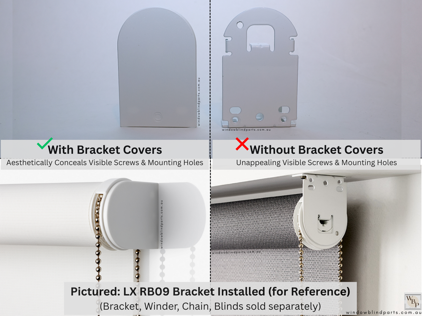 Genuine Acmeda Heavy Duty LX M40 Brackets for 240V 3.0/6.0Nm Wired Motors - Roller Blinds