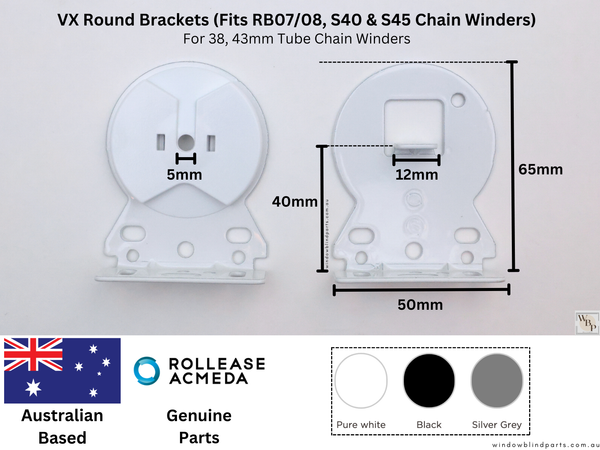 Genuine Acmeda RB08 & RB07 Roller Blinds Brackets, VX Round Model ...