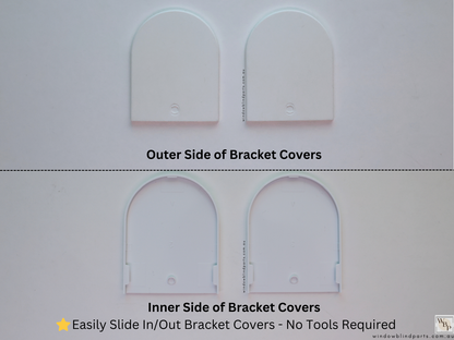 Genuine Acmeda Bracket Cover Set for Roller Blind LX RB09 & VX Round Brackets - 50 Width x 65mm Height