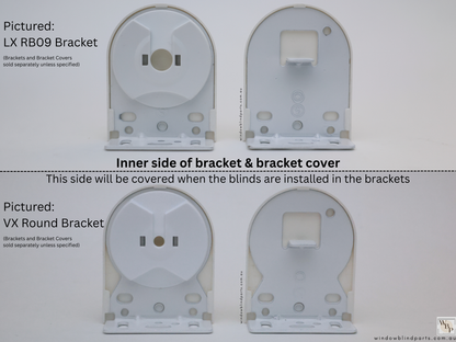 Genuine Acmeda Bracket Cover Set for Roller Blind LX RB09 & VX Round Brackets - 50 Width x 65mm Height