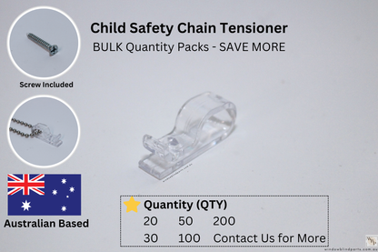 Baby Child Safety Roller Blind Chain Tensioner Holder Clip Curtain Cord - BULK Packs