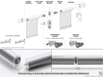 Genuine Acmeda Roller Blind Easy-Link Joiner/Connector System - Drives & Brackets Individual or Bundle