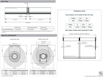 Genuine Acmeda Roller Blind Easy-Link Joiner/Connector System - Drives & Brackets Individual or Bundle