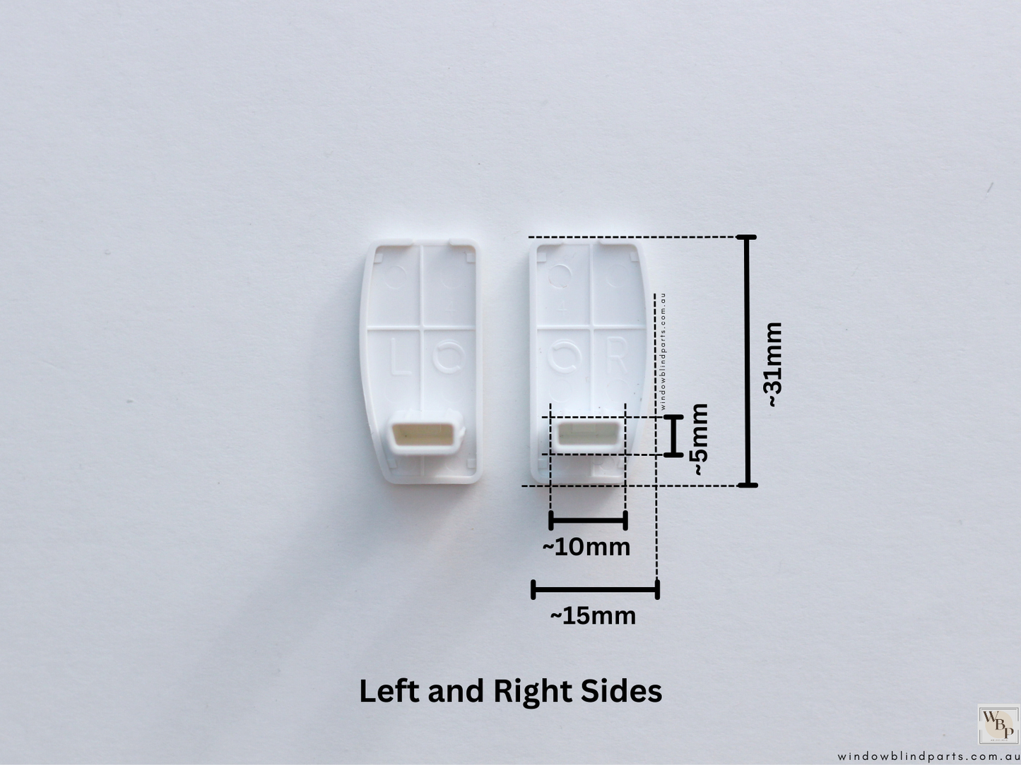 Roller Blind Acmeda D30 Bottom Rail Rectangle D-Shape End Caps