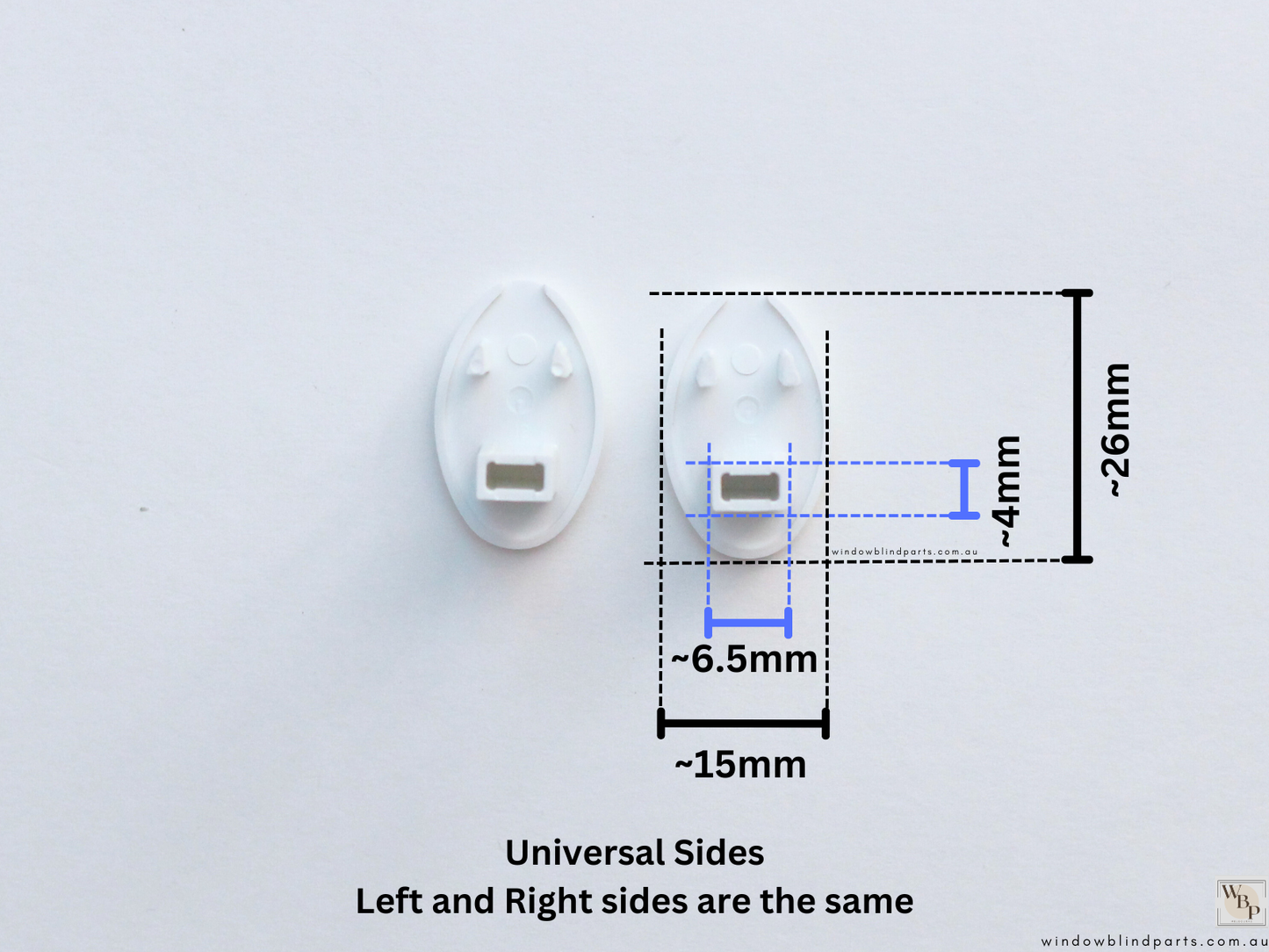 Roller Blind Acmeda Oval Bottom Rail End Caps