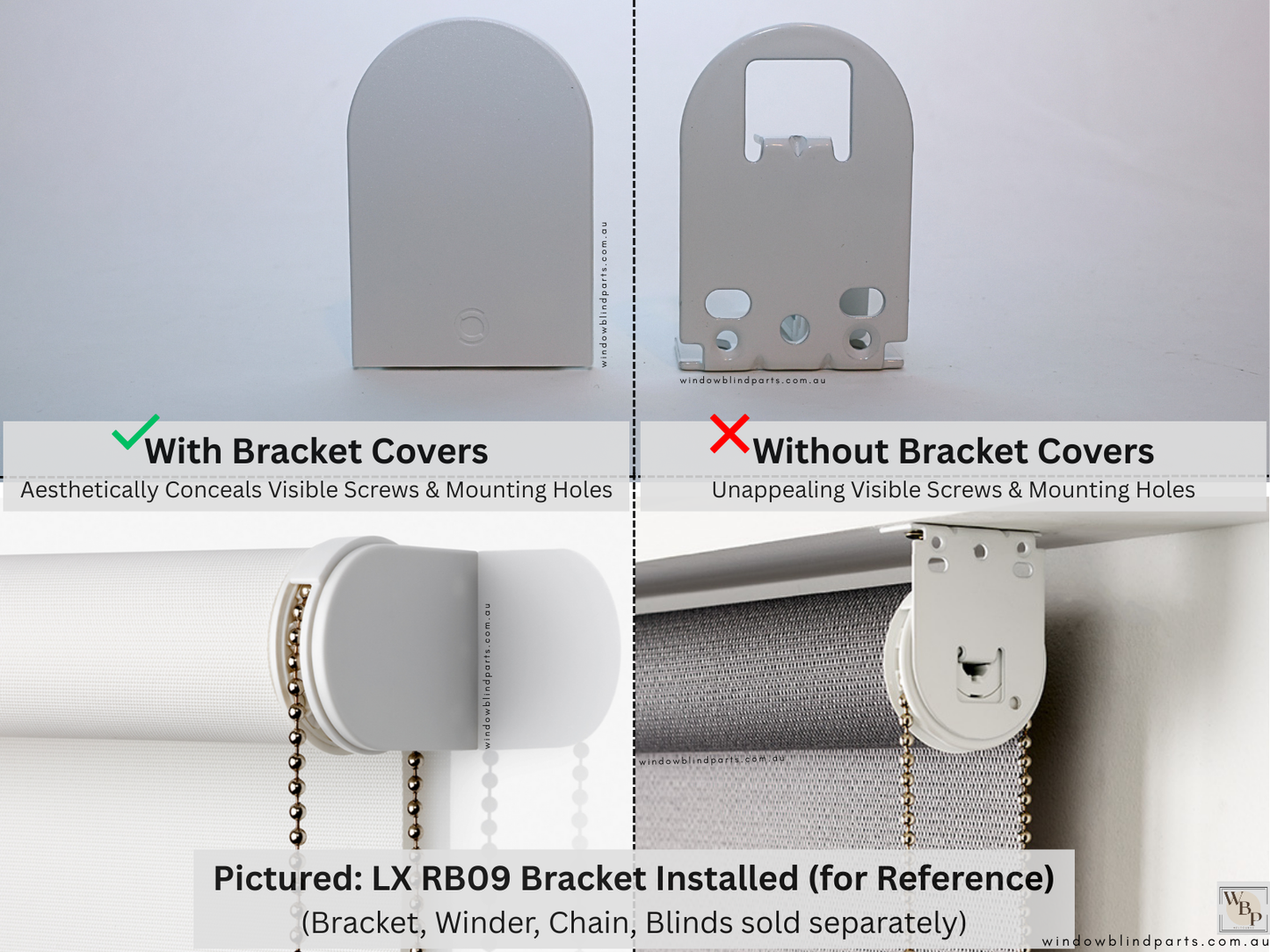 Genuine Acmeda RB08 & RB07 Roller Blinds Brackets, AX Slim Low Model