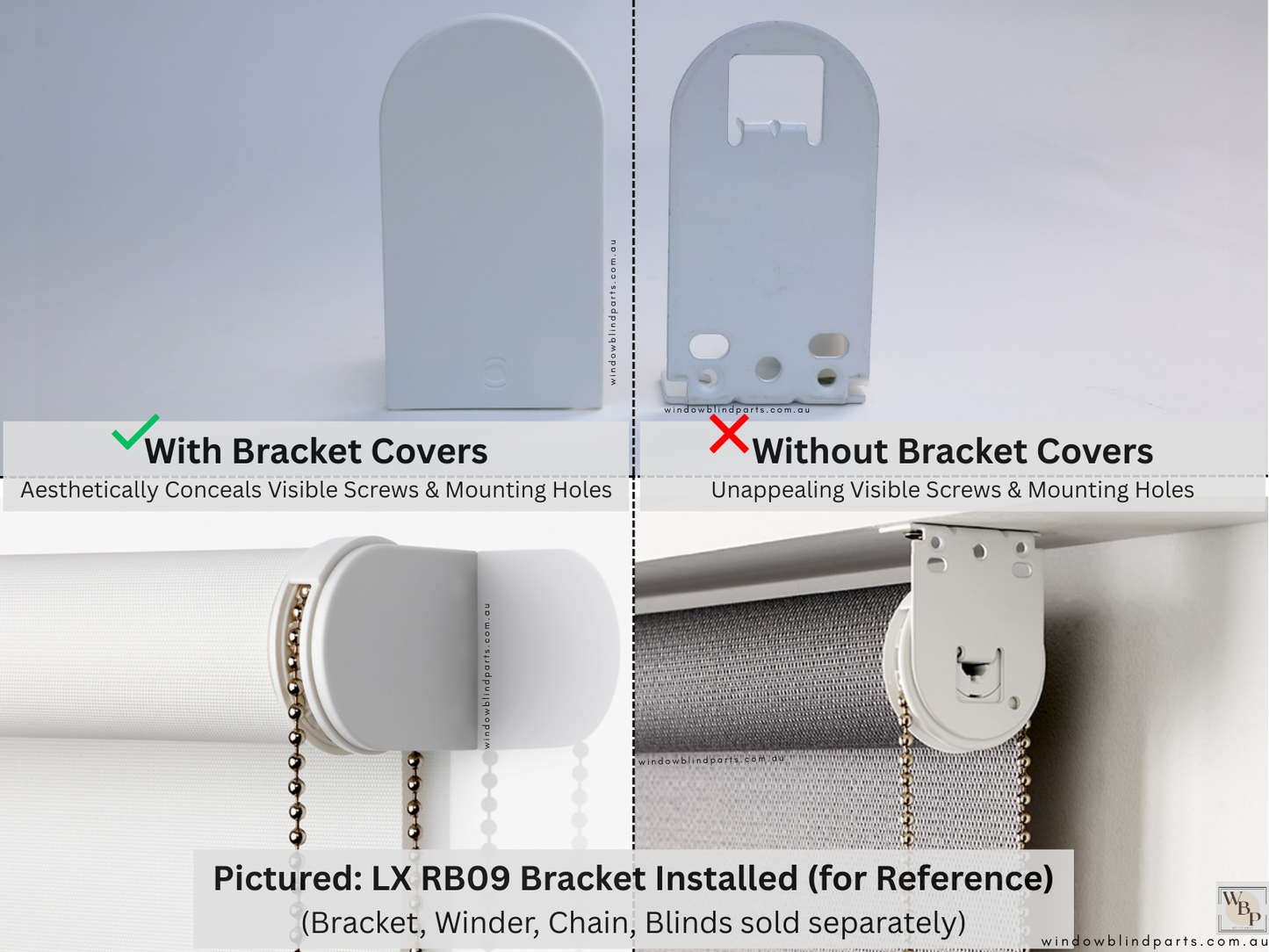 Genuine Acmeda RB08 & RB07, S40 & S45 Roller Blinds Brackets, AX Slim High Model