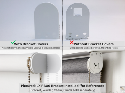 Genuine Acmeda Bracket Cover Set for Roller Blind LX Extended Brackets - 50 Width x 80mm Height