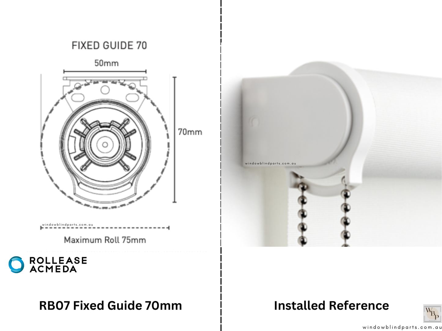 Genuine Acmeda RB07 S40 (For 38mm Tubes) Fixed70 Chain Winder Control Extendable
