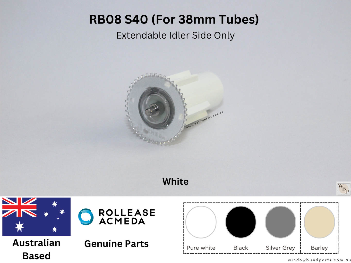 Genuine Acmeda RB08 S40 (For 38mm Tubes) Idler Pin Extendable