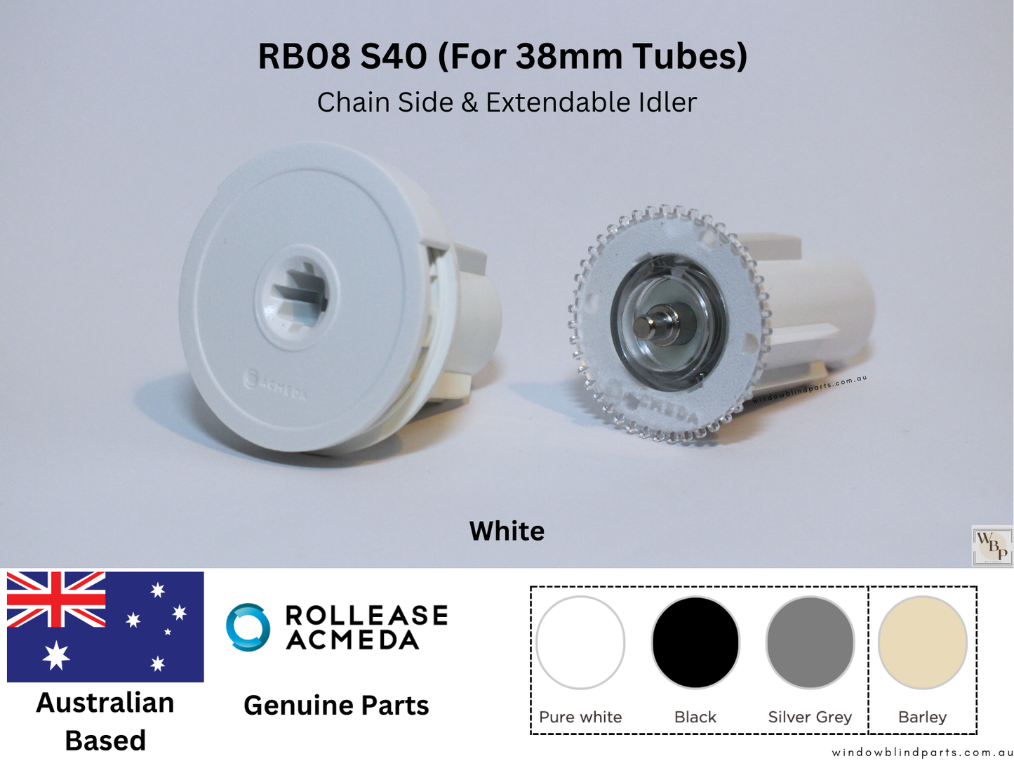 Genuine Acmeda RB08 S40 (For 38mm Tubes) Side Chain Winder Control Extendable