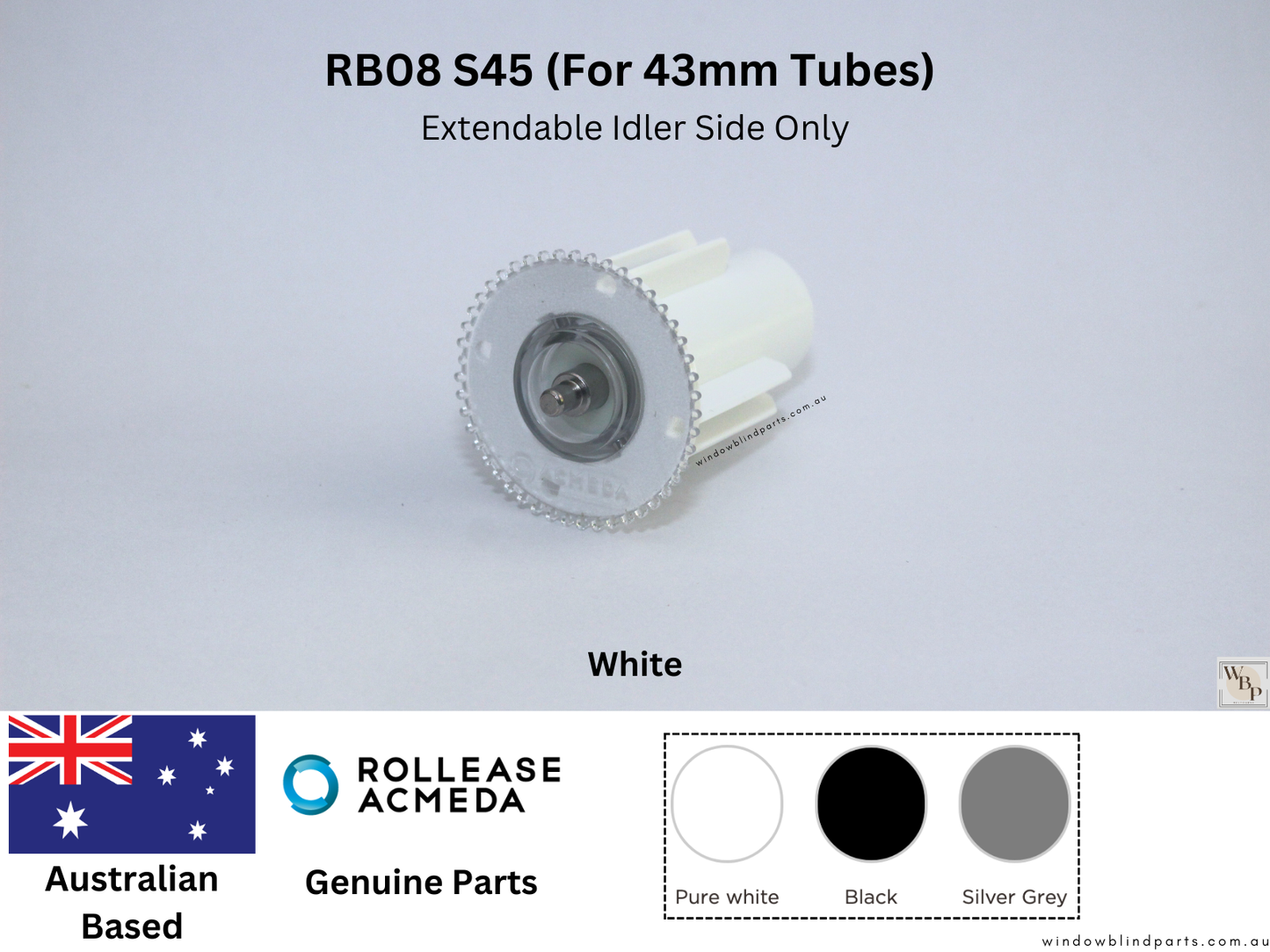 Genuine Acmeda RB08 S45 (For 43mm Tubes) Idler Pin Extendable